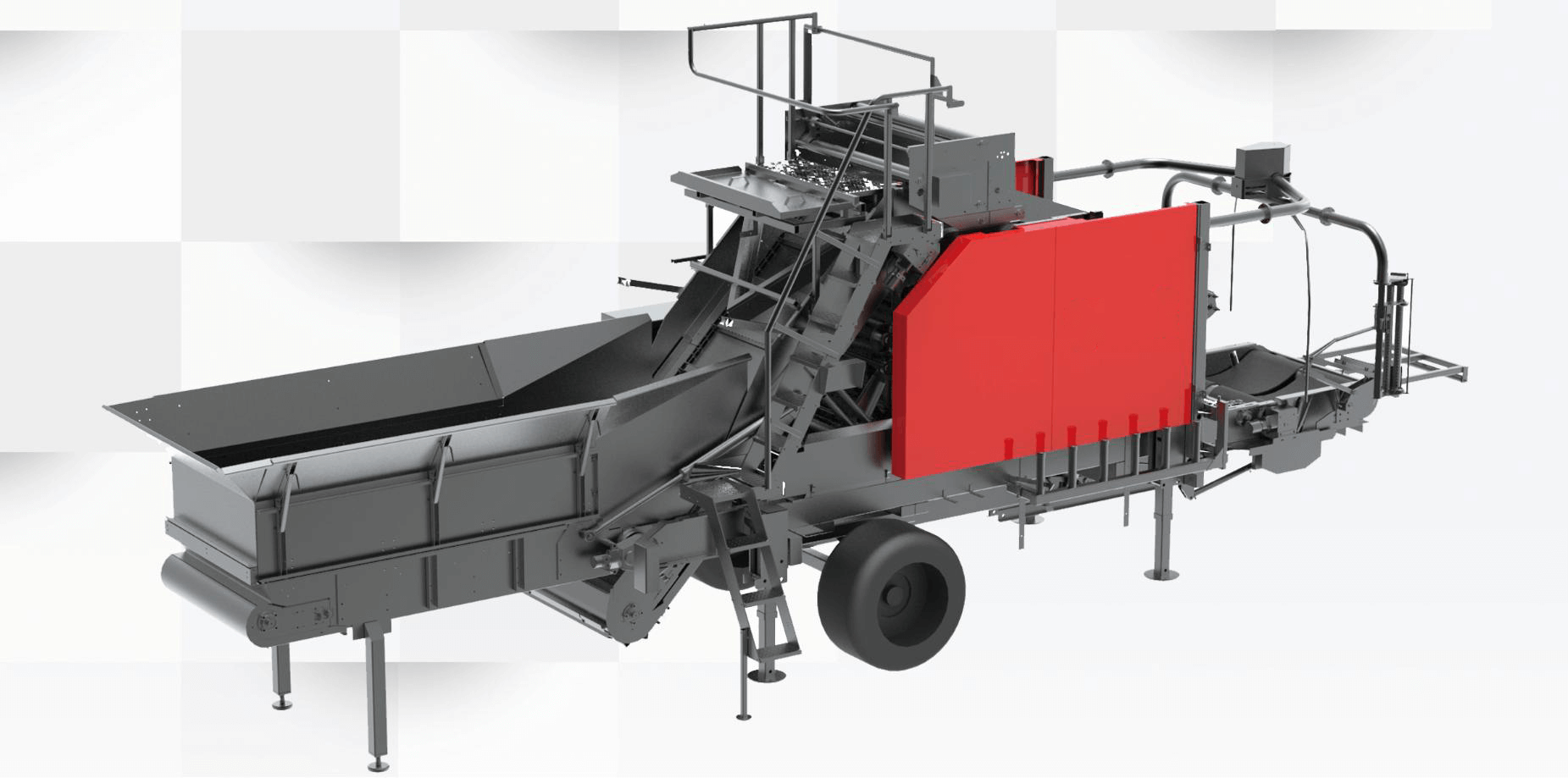 Rounder Baler with Wrapping Machine